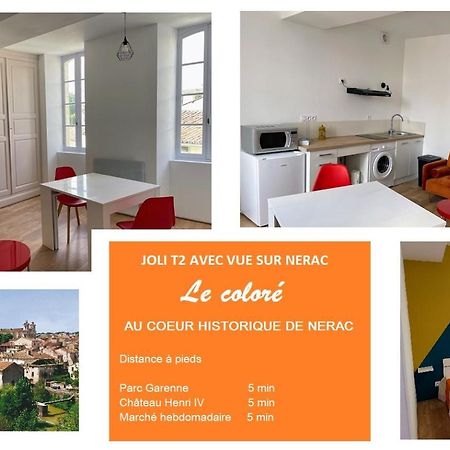 Le Colore- T2 Confortable Avec Vue Sur Nérac Extérieur photo